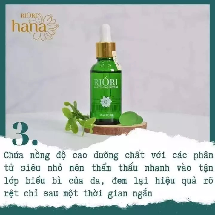 Serum Dưỡng Trắng Da RIORI Whitening Serum 30ml - Tinh Chất Ngăn Ngừa Lão Hóa, Se Khít Lỗ Chân Lông, Mờ Nám Thâm Sạm