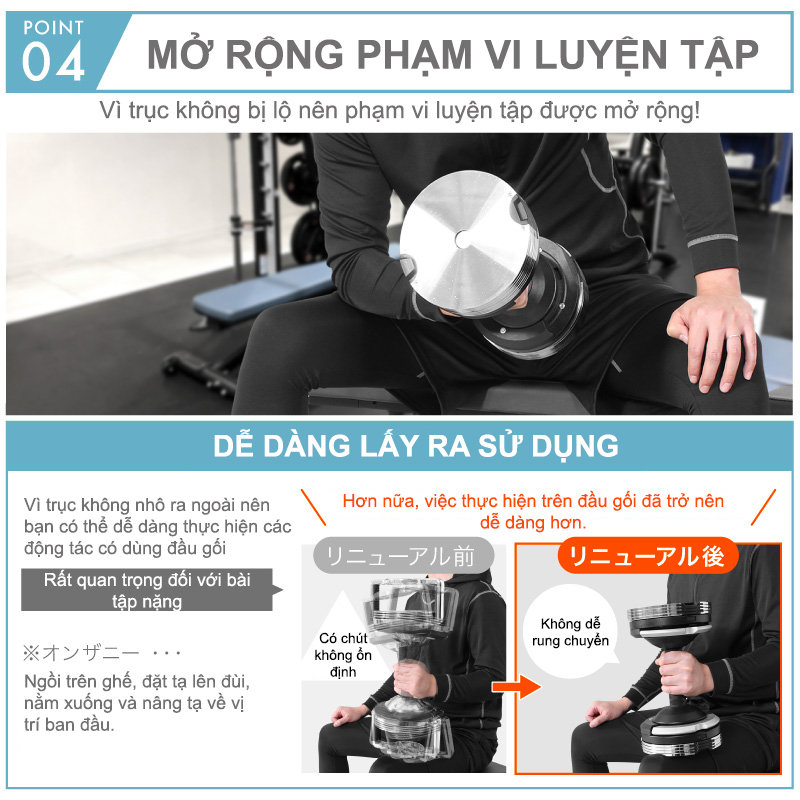 Lysin - 01 quả tạ 32kg/ 02 quả tạ 64kg chất liệu kim loại điều chỉnh trọng lượng bước nhảy 1kg mạ chống gỉ crom thiết kế hiện đại công nghệ tiên tiến nhật bản