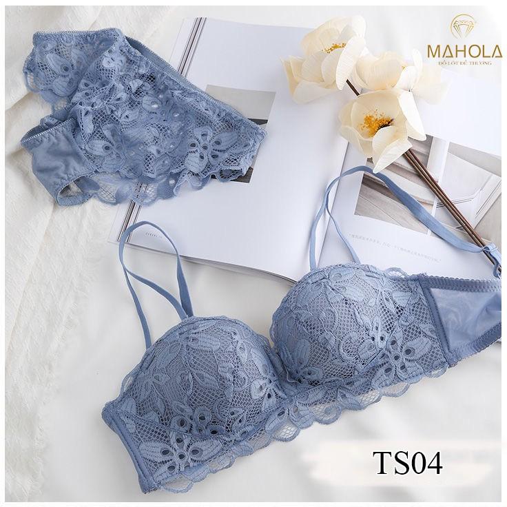 Áo Ngực Nữ không gọng mềm mại thiết kế họa tiết ren hoa sexy quyến rũ Mahola TS04