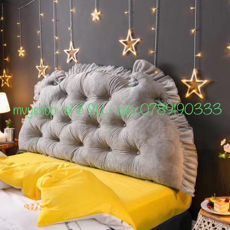 Gối tựa đầu giường đính khuy size 1m5 và 1m8 nhiều màu- LOẠI 1