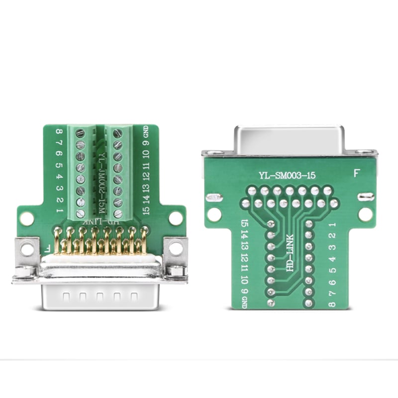 Đầu bấm cổng DB15 cái female bắt vít kèm vỏ ốp nhựa chân đồng HD-LINK YL-SCD-15F. HÀNG CHÍNH HÃNG