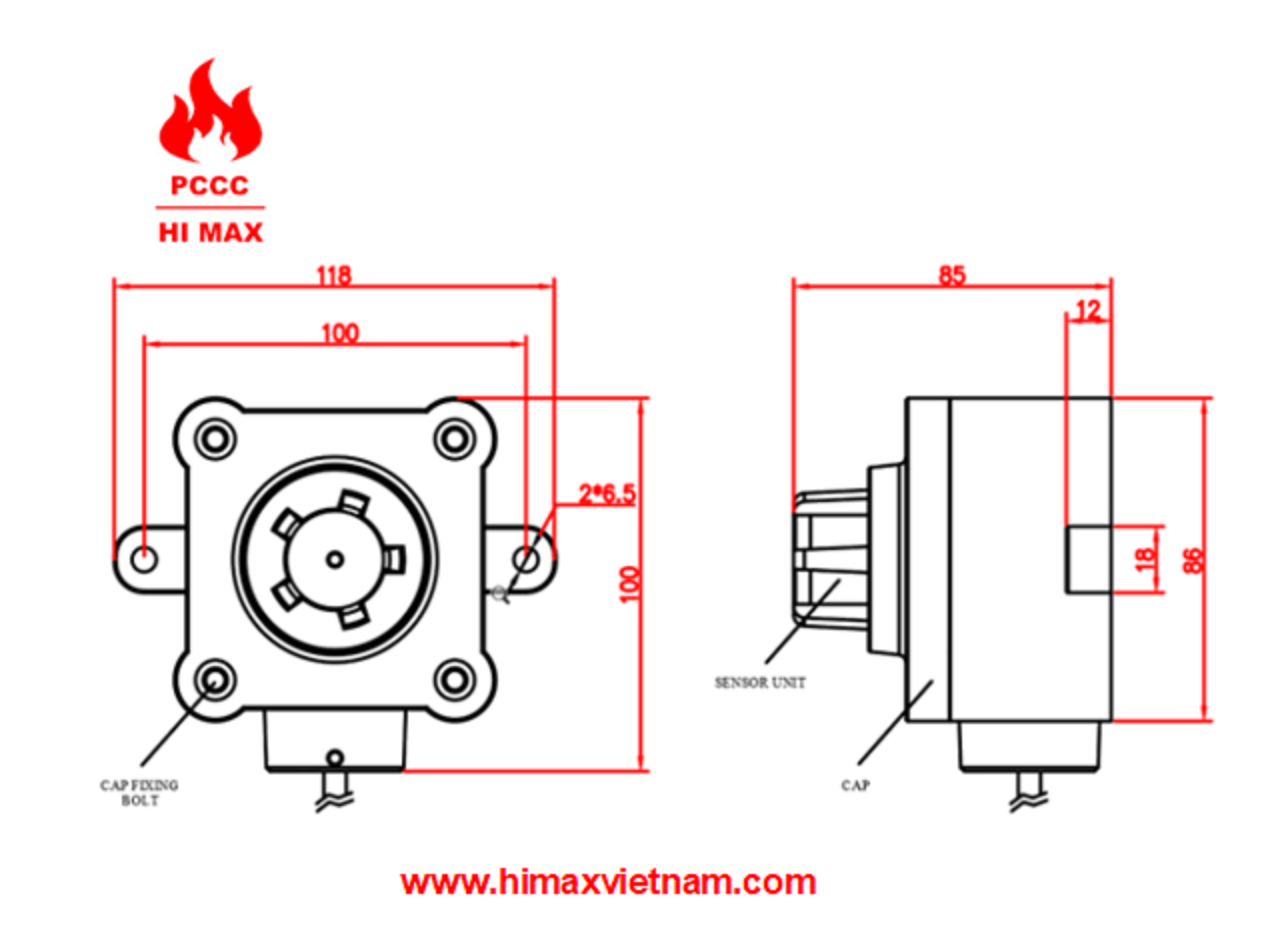 Đầu báo gas chống nổ hi max EX-301