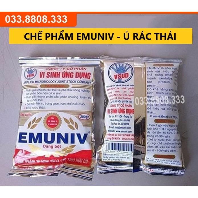 CHẾ PHẨM Ủ RÁC THẢI GIA ĐÌNH VÀ PHÂN EMUNIV 200G -HIỆU QUẢ NHANH