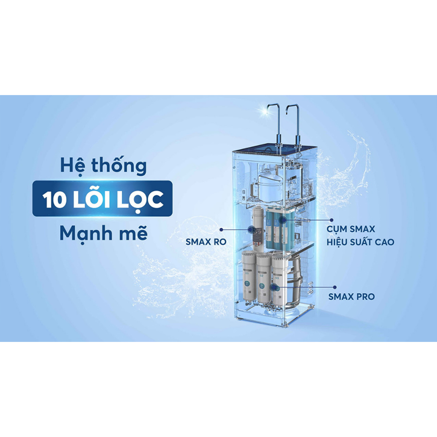 Máy lọc nước nóng lạnh 10 lõi lọc Karofi KAD-N89, màng lọc RO chuẩn Mỹ 100GPD - Hàng Chính Hãng - Miễn phí  lắp đặt toàn quốc