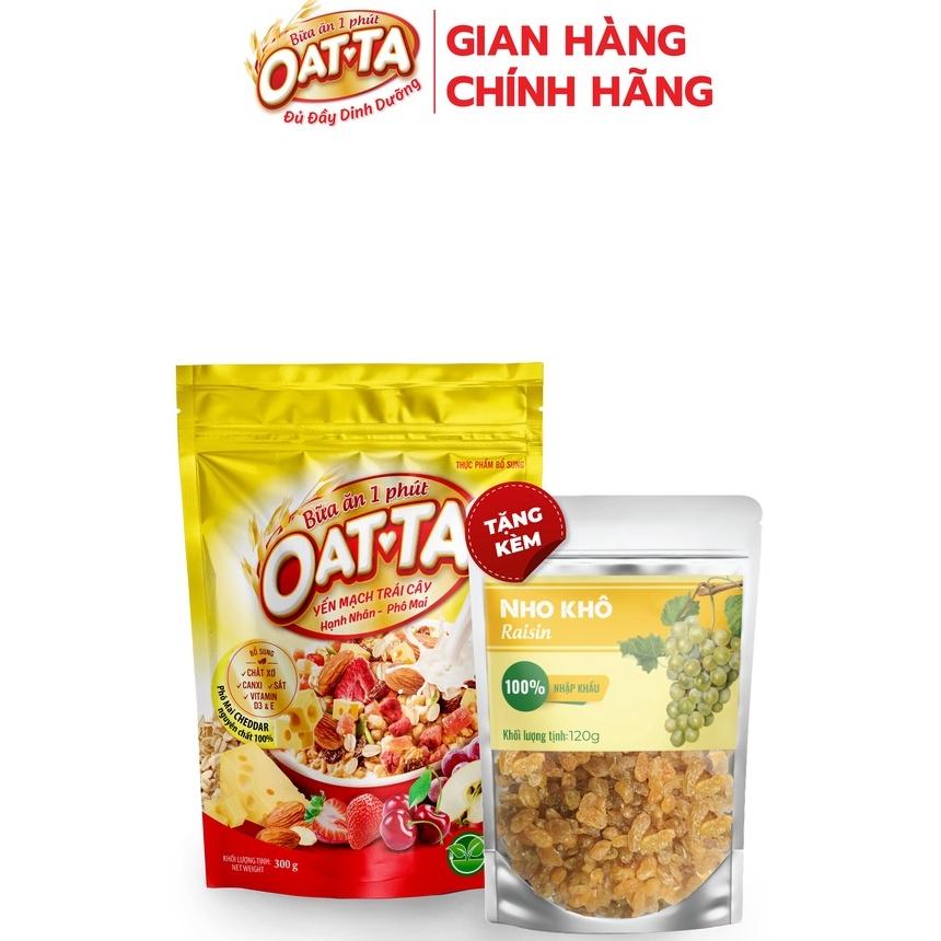 Yến Mạch Trái Cây Hạnh Nhân OATTA Thơm Béo Đậm Chất Vị Phô Mai Có Thể Ăn Liền Túi 300g