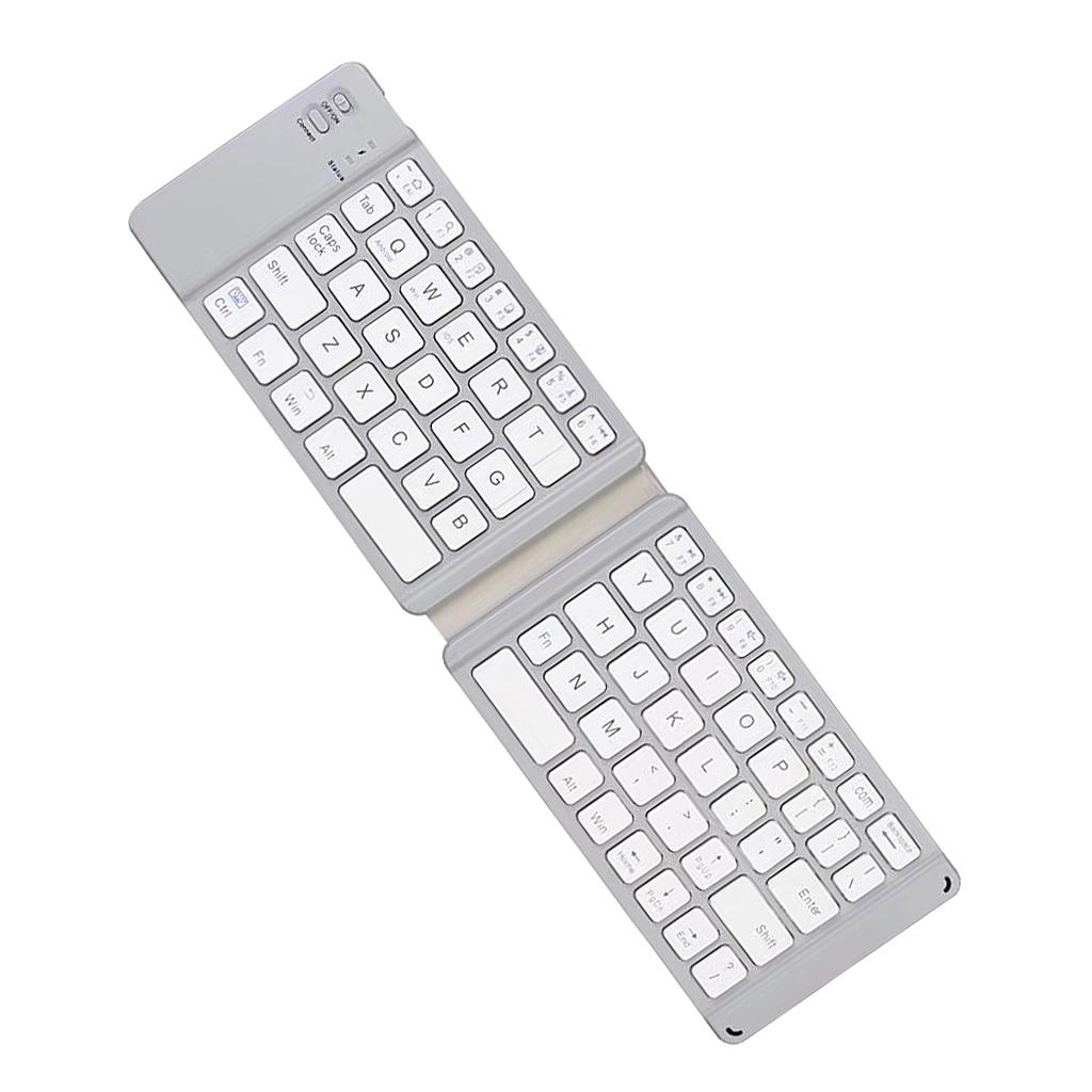 BT Keyboard 67 Keys Slim Thin Mini Foldable Bluetooth Keyboard, Gray