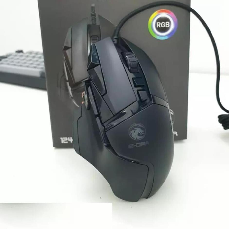 Chuột Gaming E-DRA EM6502 - Độ bền 50 triệu lượt bấm - Chống nước - 12400 DPI - LED RGB - Hàng Chính Hãng