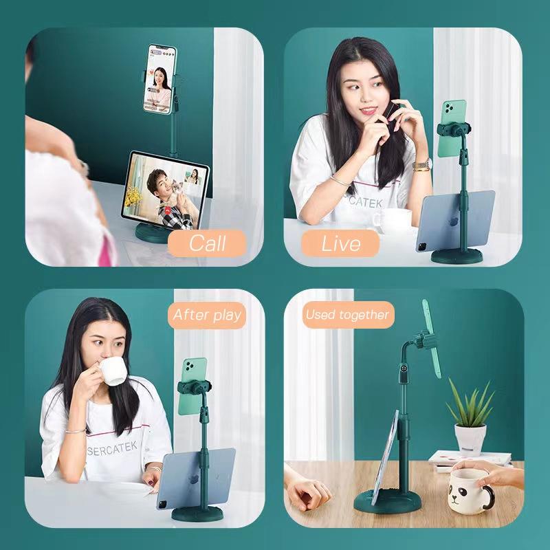 Giá đỡ điện thoại di động Goojodoq để bàn xoay 360 độ có thể điều chỉnh độ cao hai chức năng để đặt máy tính bảng