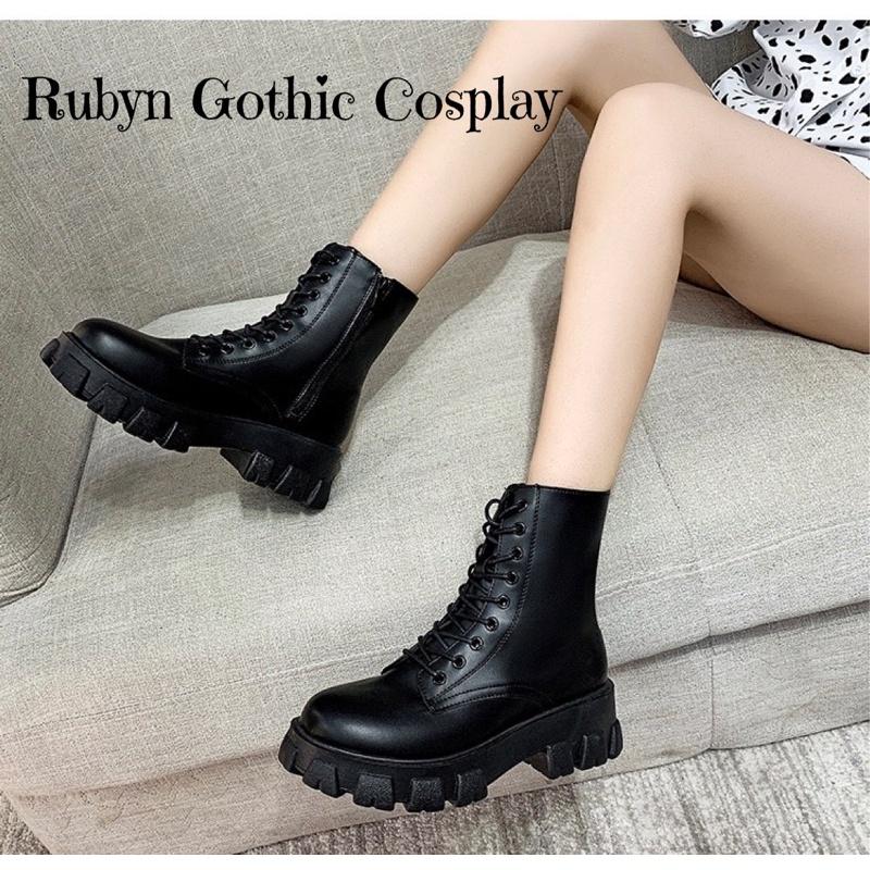 Giày Boots Chiến Binh Mẫu Mới Dây Kéo ( Trắng, Đen ) Size 35-40 .A53