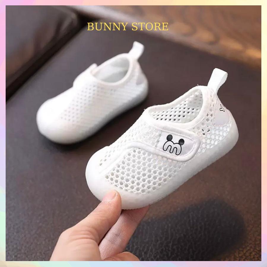 Giày tập đi cho bé trai bé gái lưới thoáng khí Bunny store, giày cho bé phù hợp trẻ em từ 8 tháng đến 3 tuổi đế mềm