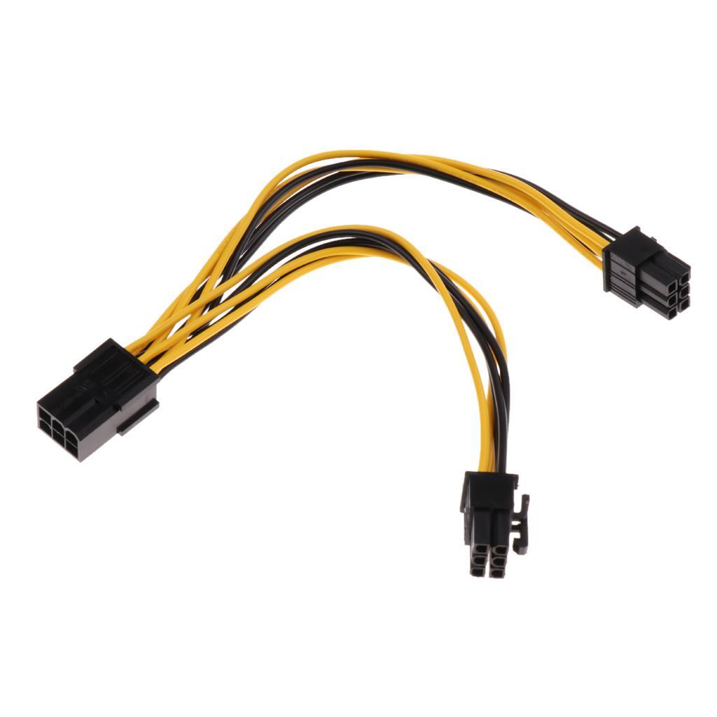 PCI-E 6-pin to 2x 6-pin Dual Power Splitter Cable Extension PCIE