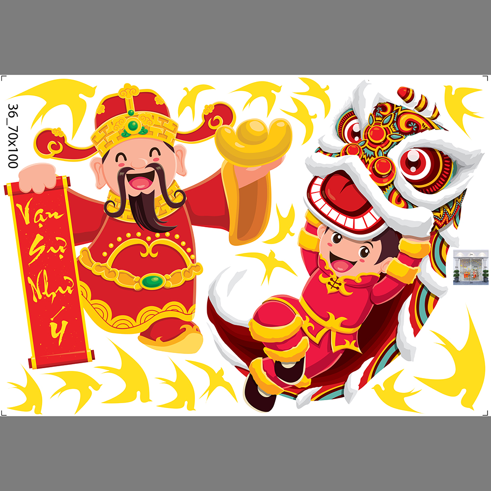 Decal trang trí tết xuân 2020 combo số 17