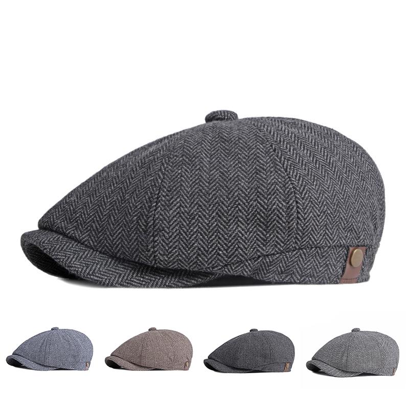 Mùa Thu Đông Anh Retro Nam Cốm Mùa Xuân Mũ Lưỡi Trai Cổ Điển Nam Hình Bát Giác Mũ Newsboy Nón