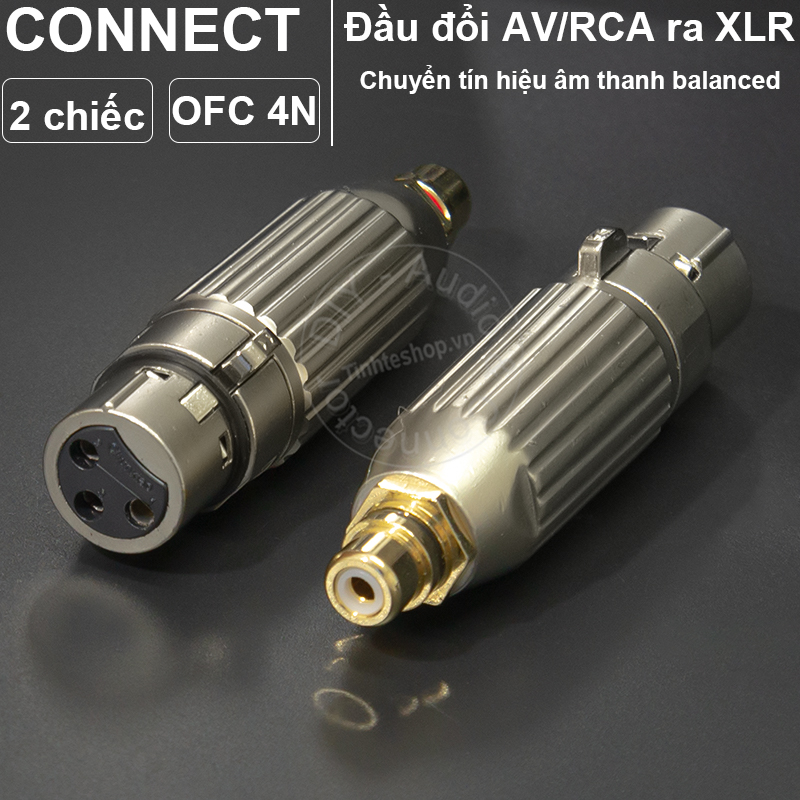 Giắc chuyển canon sang AV  2 chiếc - XLR female to RCA female connector