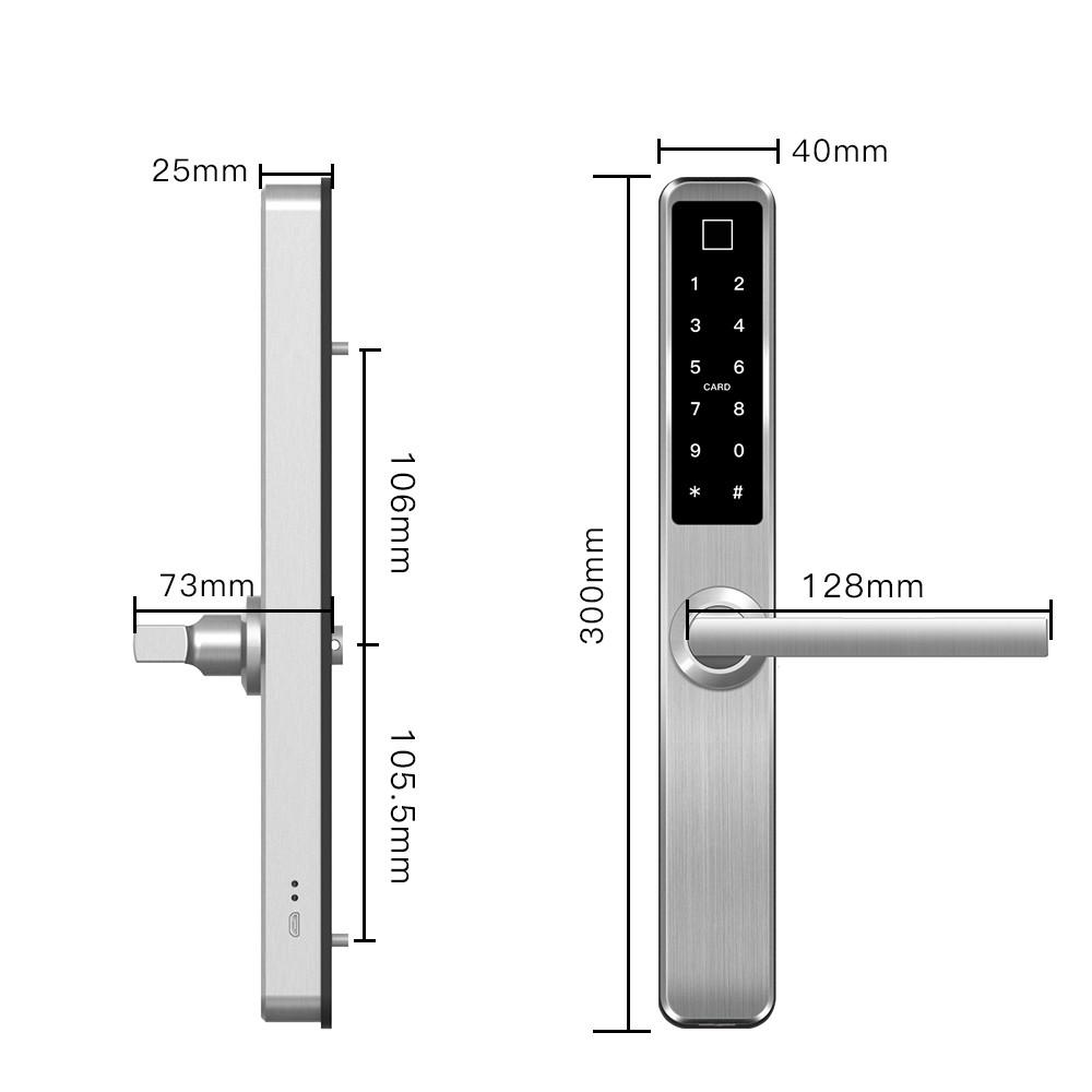 APP TIẾNG VIỆT Khóa cửa nhôm thông minh dùng TUYA/TTLOCK - Phù hợp cửa nhôm và cửa gỗ - BH 12 tháng (tùy chọn)