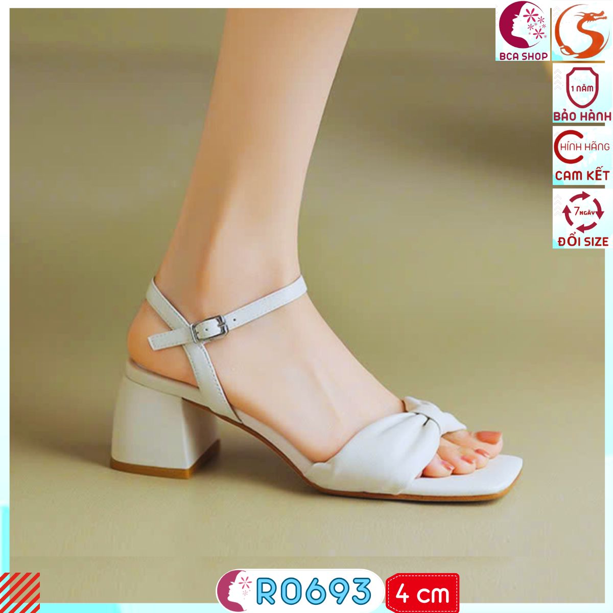 Cao Gót Công Sở Hở Mũi 4 Phân RO693 ROSATA Tại BCASHOP Thiết Kế Nơ Ngang Duyên Dáng Và Thanh Lịch