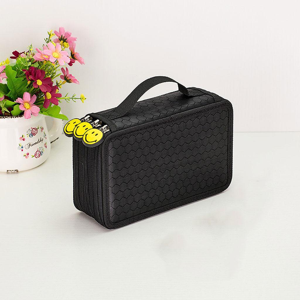 2pcs 3 Layers Insert Organizer Organizer Purse Bag in Bag Cosmetic Storage Makeup Bag Container Organizer Blue & Black