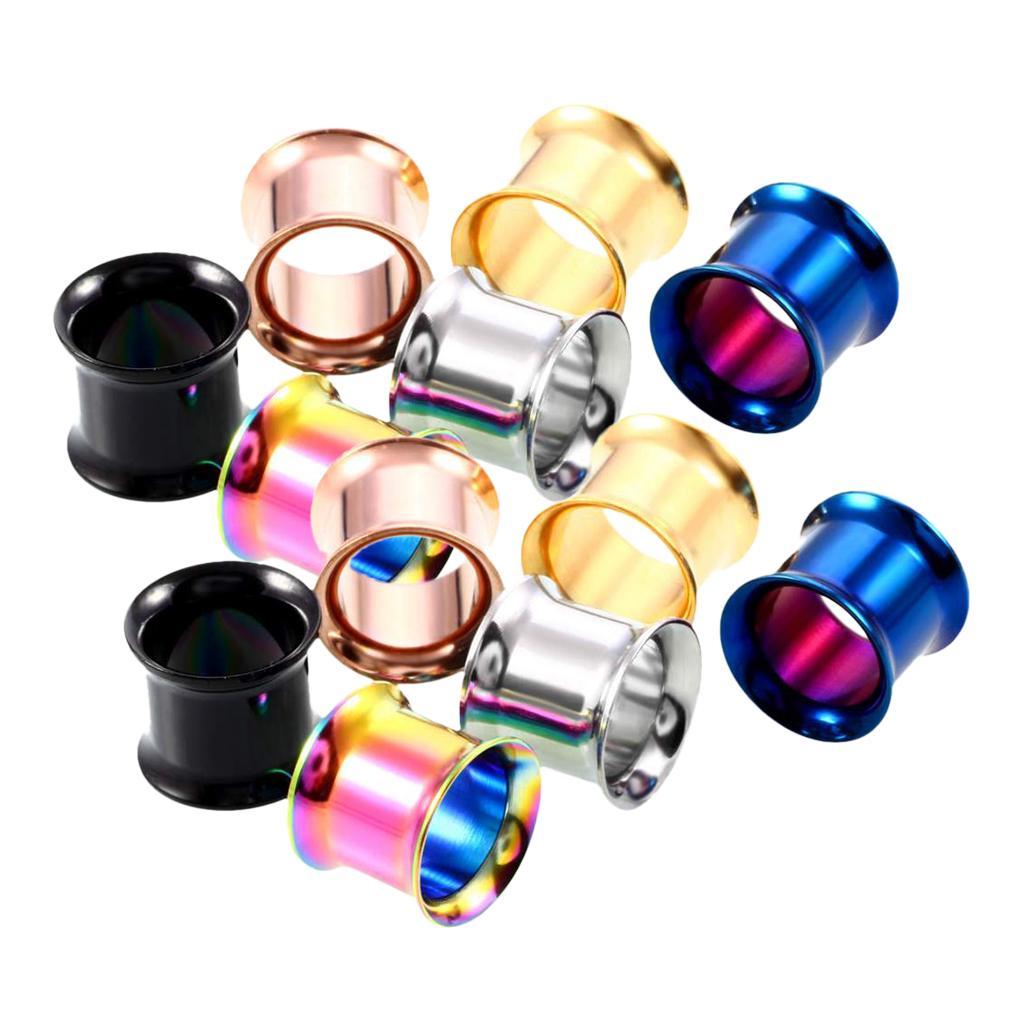 6 Pairs Stainless Steel Ear Gauges Stretching Tunnel  Piercing