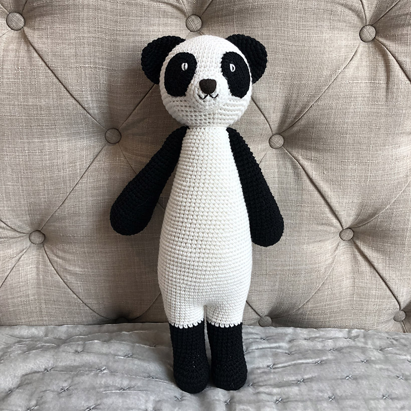 Thú bông bằng len Gấu panda Lular trắng thân dài - sản xuất thủ công handmade in Việt Nam - chất liệu 100% cotton, hàng chính hãng xuất khẩu, phù hợp mọi lứa tuổi