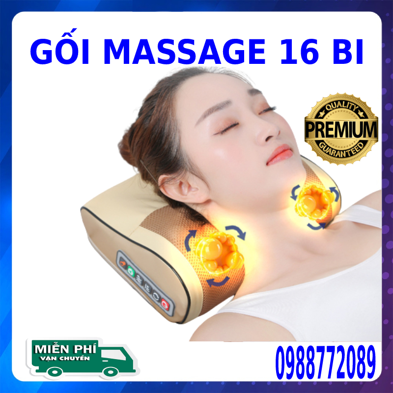 Gối Massage Toàn Thân Vai, Gáy, Cổ, Lưng Đa Năng Bằng Hồng Ngoại Giúp Giảm Đau, Ngủ Sấu Giấc Tại Nhà