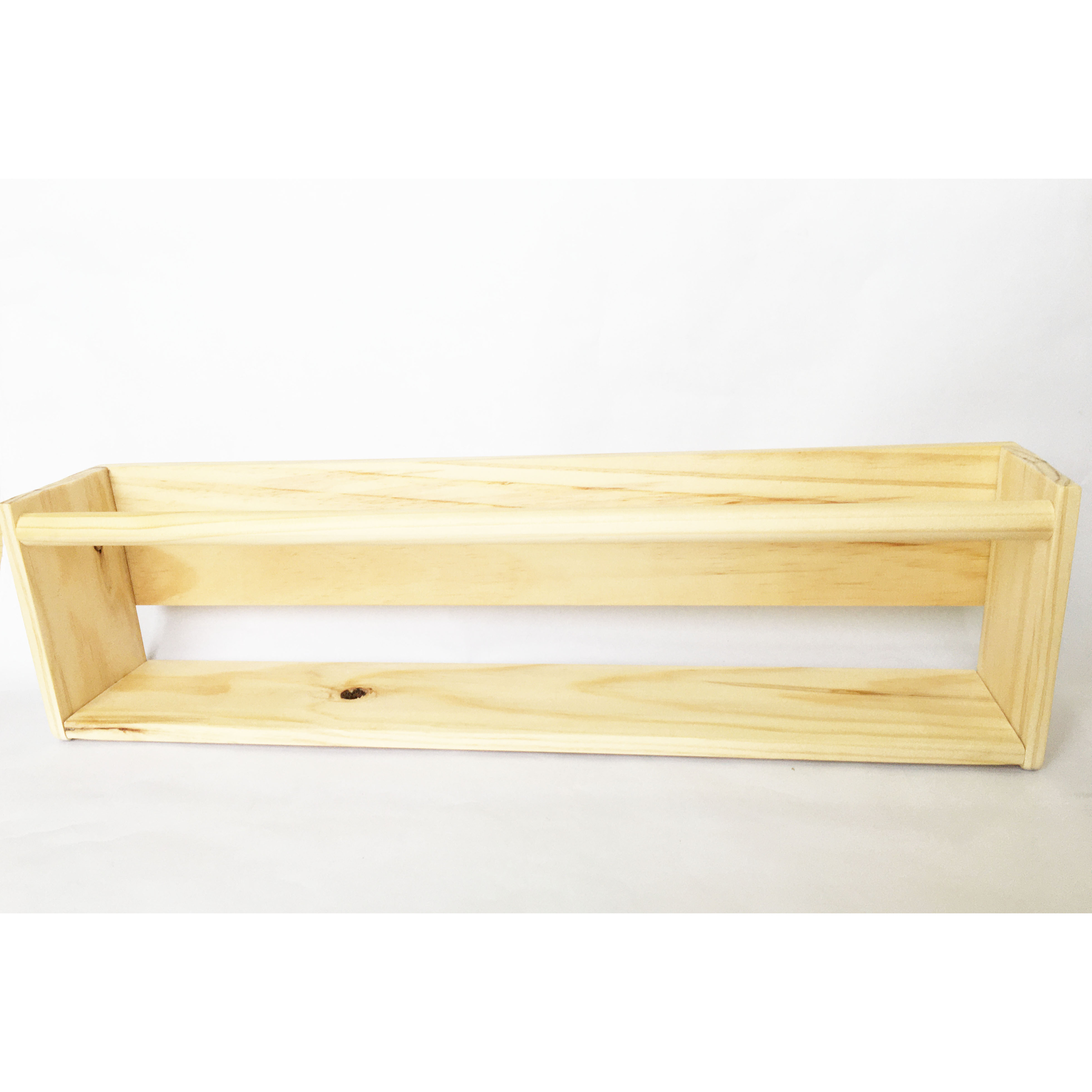Kệ gỗ treo tường đa năng làm giá sách, trang trí, treo quần áo  gỗ thông D60xR11xC16