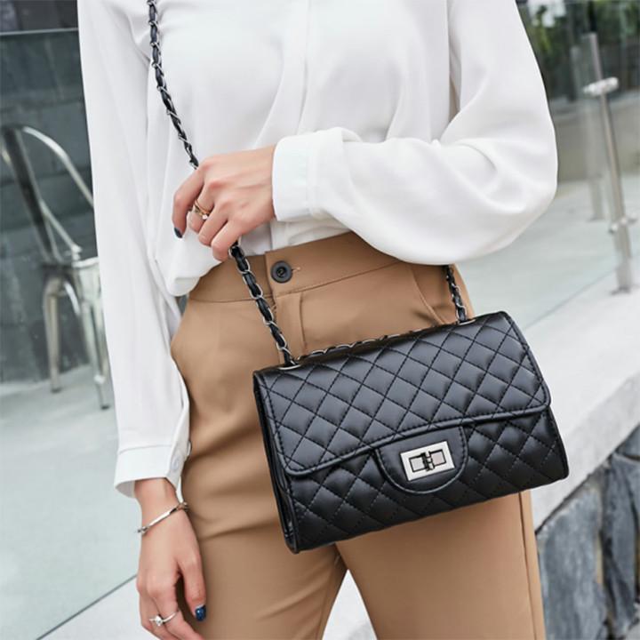 Túi xách da trần trám khoá xoay TX067 Hàng Nhập