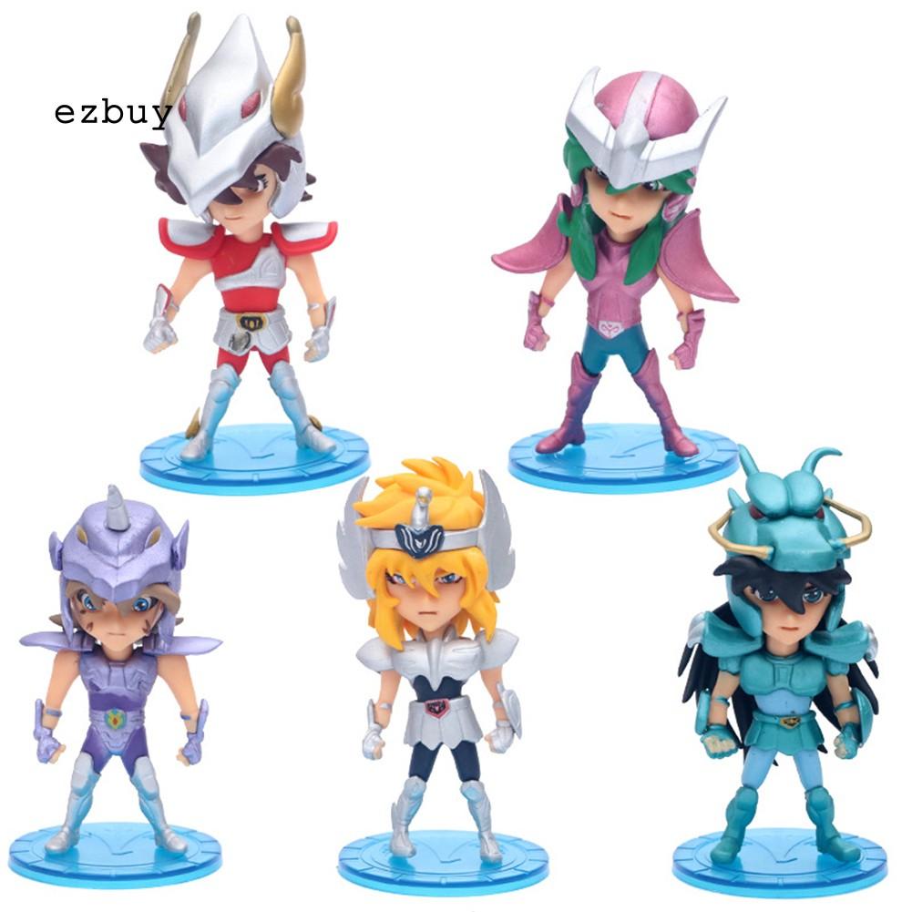 【EY】5Pcs/Set Mini PVC Anime Saint Seiya Myth Action Figures Model Toys Collectible