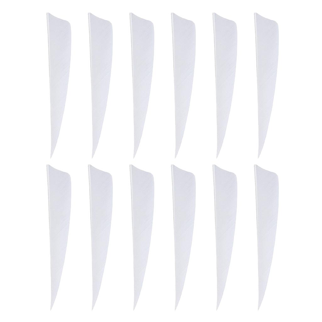 12Pcs 3 inch Feather Arrow Vane Fletchings for DIY Arrow Archery Bow White