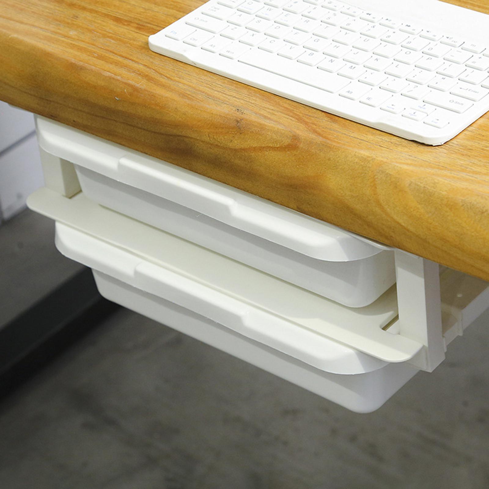 Hidden Under Desk Drawer Organizer Self-Adhesive for Kitchen Home Bedroom