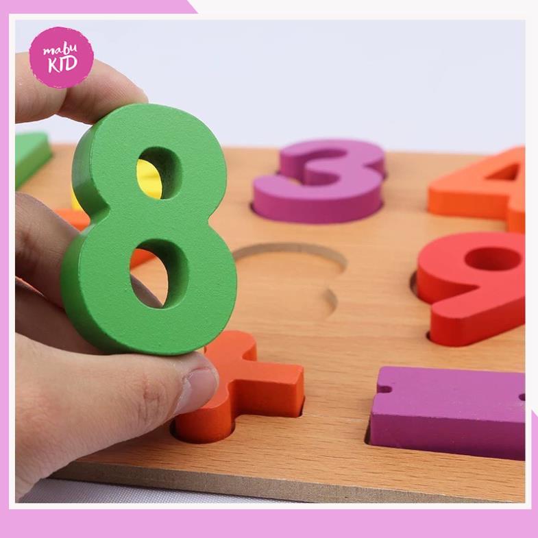 Bảng Học Số 0-9 Và Phép Tính Bằng Gỗ - Đồ Chơi Gỗ Thông Minh Cho Bé Giúp bé phát triển trí thông minh
