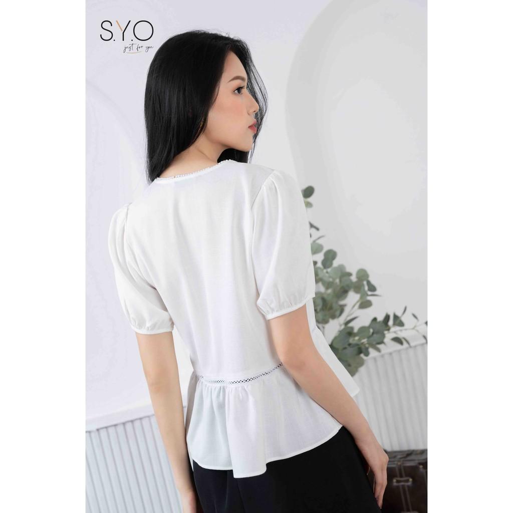 Áo đũi peplum phối ren SYO A2010-21