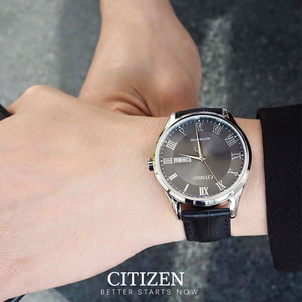 Đồng Hồ Nam Citizen Dây Da NH8360-12H - Mặt Xám