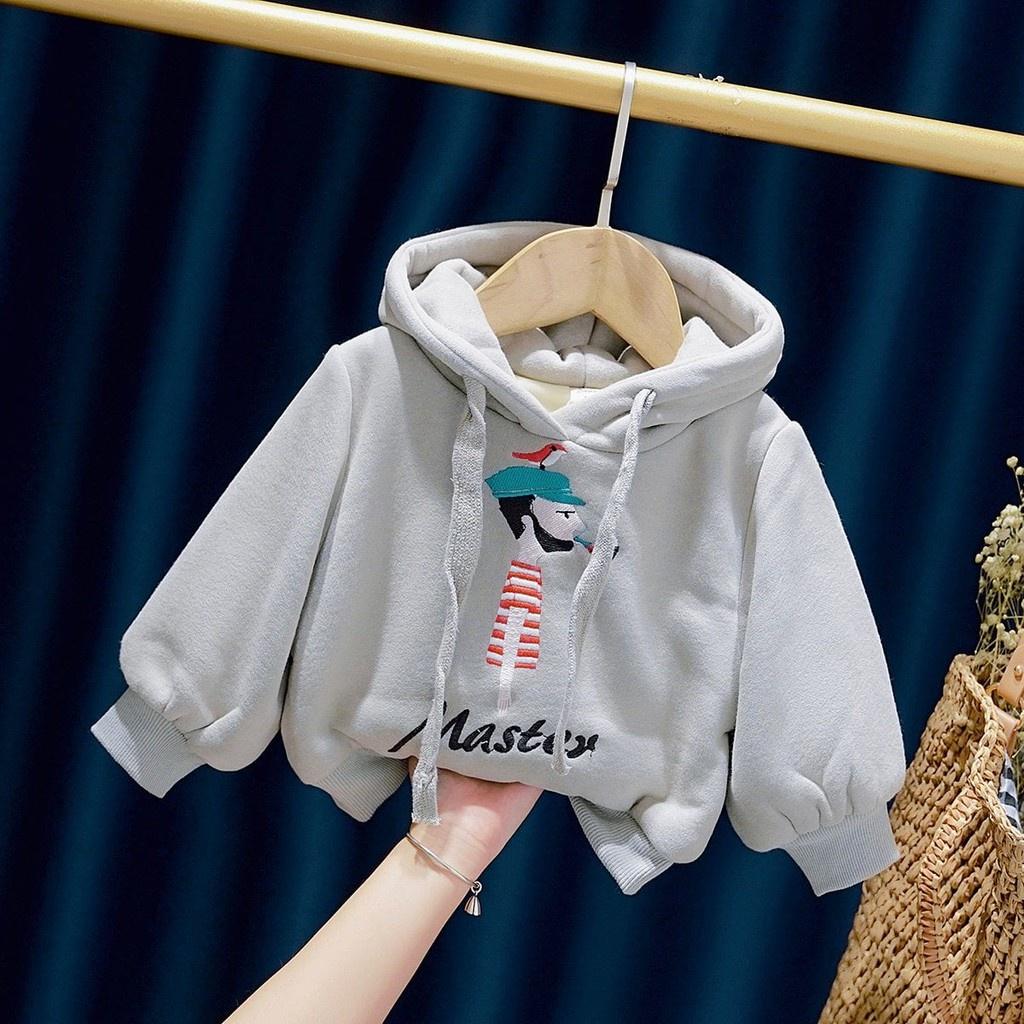 Áo nỉ bông hoddie cho bé LILA KIDS, Áo nỉ master cho bé từ 6-28kg