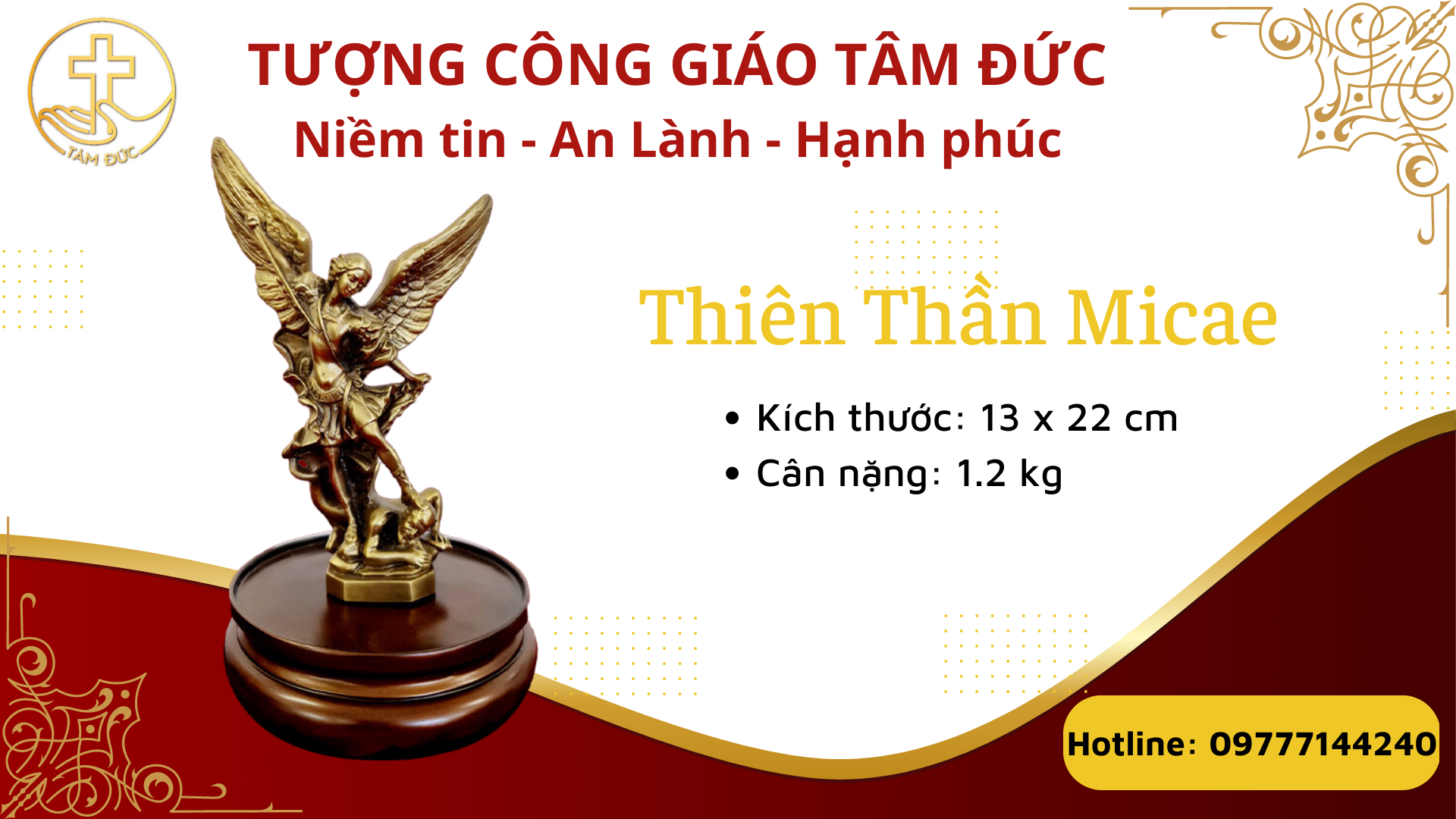 Tượng Thiên thần Micae - Tượng Công giáo Tâm Đức