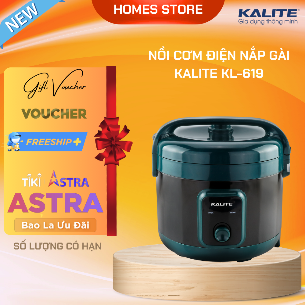 Nồi Cơm Điện Nắp Gài KALITE KL-619 Dung Tích 1.8 Lít Công Suất 700 W - Hàng Chính Hãng