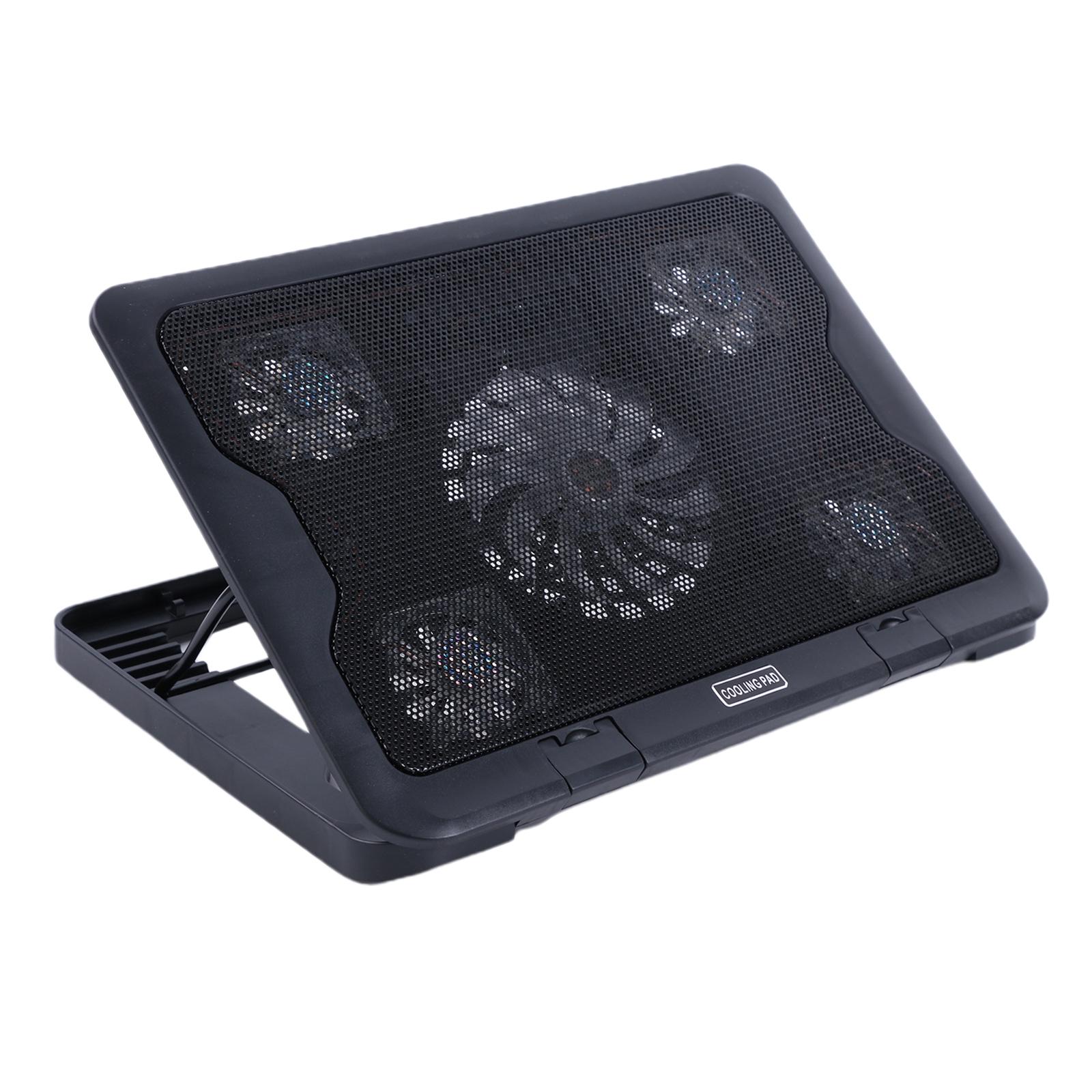 Portable Laptop Cooling Pad Cooler 5 Quiet Power Fans for 12"-17" Notebook Office Home