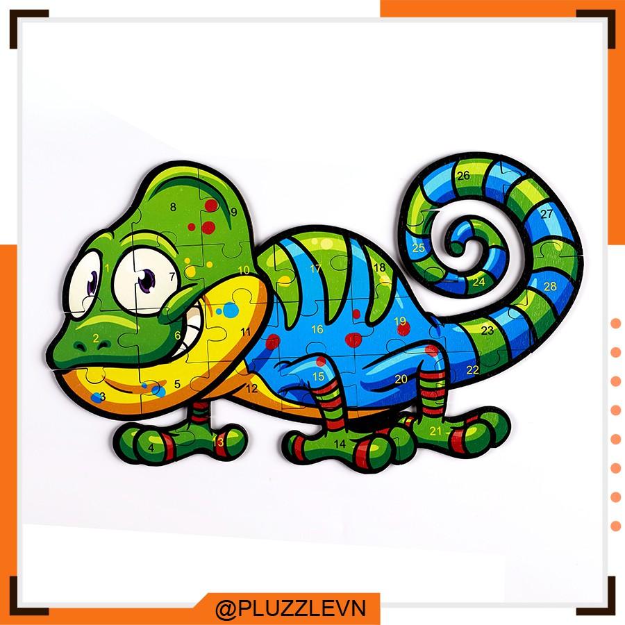 PLUZZLE Bộ xếp hình gỗ thông minh puzzle đồ chơi ghép hình - Tắc Kè Hoa – PZ230