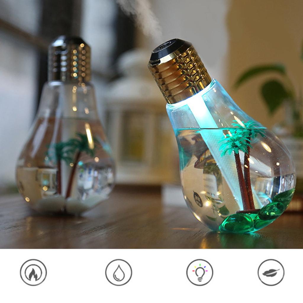 LED Lamp Bulb Ultrasonic Humidifier Mist Aroma Essential Oil Diffuser Car