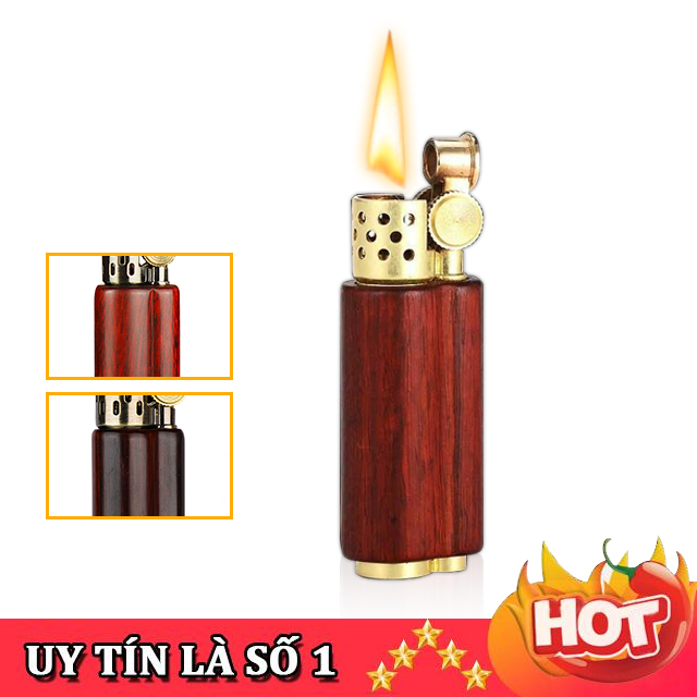 Hột Quẹt Bật Lửa xăng đá ốp gỗ Zorro Z537G mở nắp đánh lửa tự động, thiết kế độc đáo mới lạ sang trọng