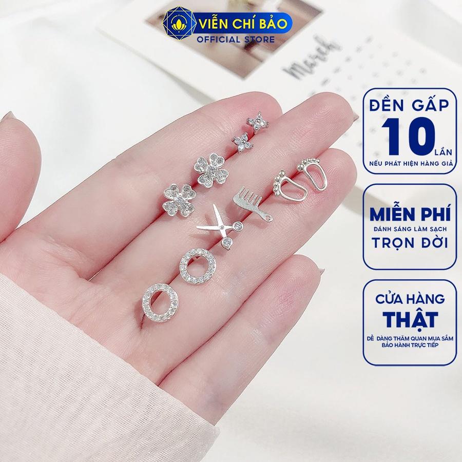 Bông tai bạc nữ  chất liệu bạc 925, khuyên tai nữ thời trang phụ kiện trang sức nữ Viễn Chí Bảo