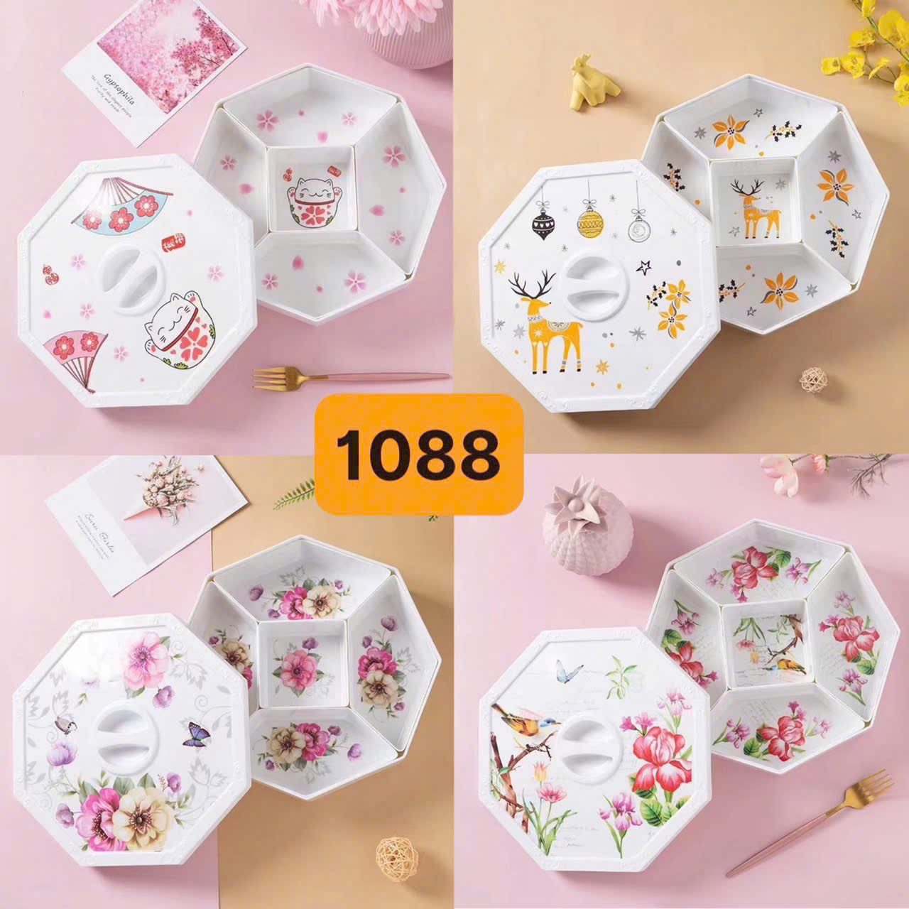 Khay Mứt Phip Nhiều Ngăn Dày Dặn – Hộp Đựng Bánh Kẹo, Hạt, Mứt Tết Cao Cấp - HÀNG CHÍNH HÃNG MINIIN