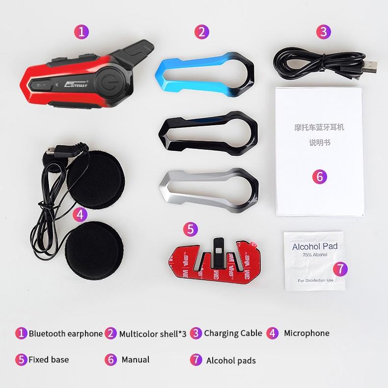 Tai Nghe Bluetooth Không Dây Liên Lạc IP 6 E1 MP3 Gắn Mũ Bảo Hiểm Chống Thấm Nước