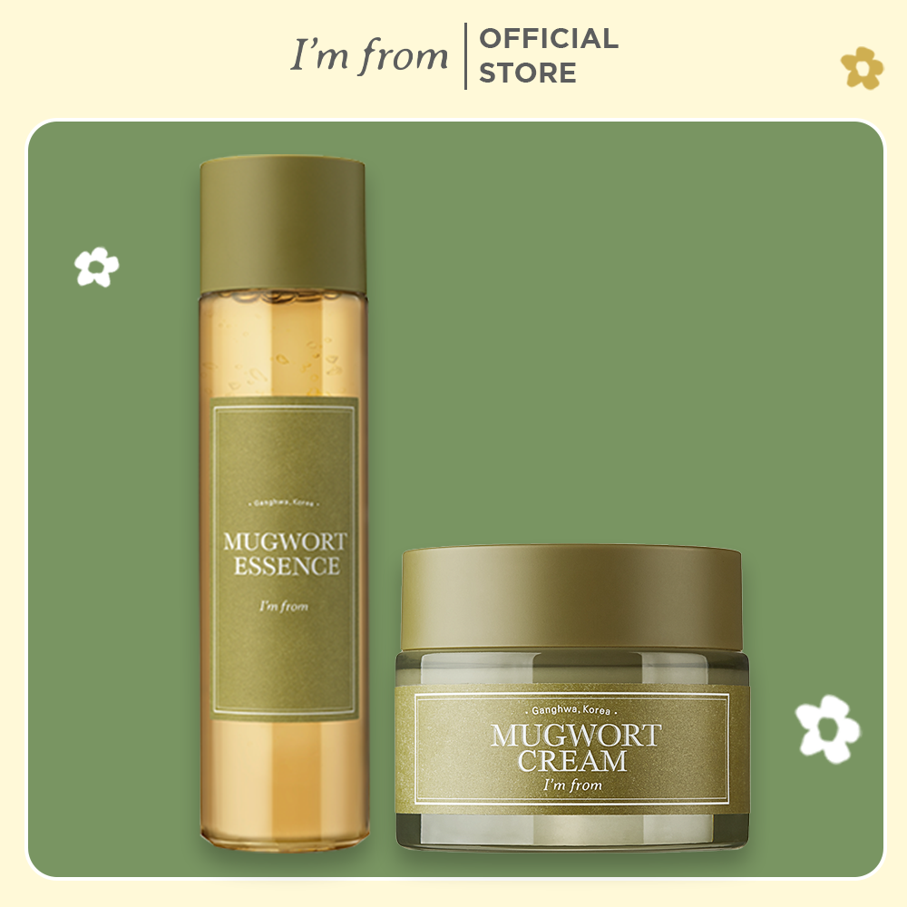 Combo I'm From Kem dưỡng Mugwort Cream 50g + I'm From Tinh chất Mugwort Essence 160ml