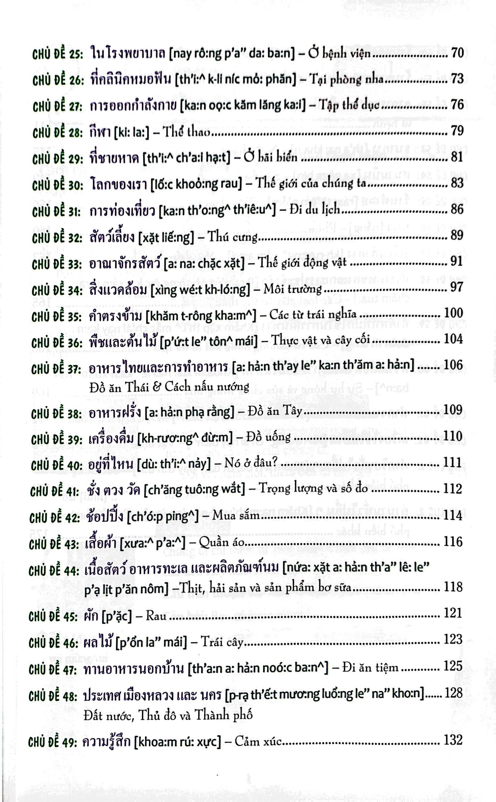 Từ Vựng Tiếng Thái Bằng Hình Theo Chủ Đề - Trình Độ Sơ Cấp-Trung Cấp