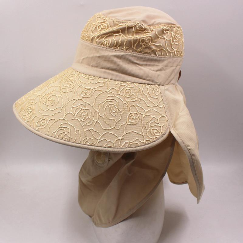mũ nón chống nắng đa năng nữ kèm khẩu trang trùn vai gáy, mũ rộng vành nữ