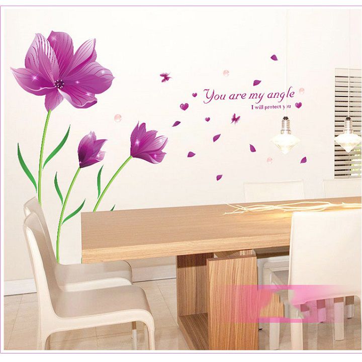 Decal dán tường Hoa cánh bướm AmyShop