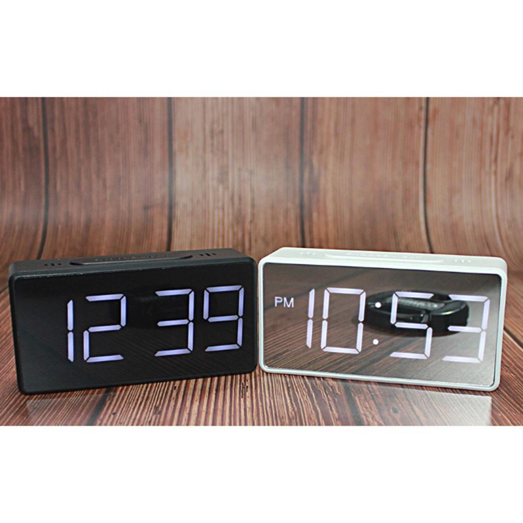 2x LED Digital Alarm Clock 12/24 H Display USB Charger Port for Home Travel
