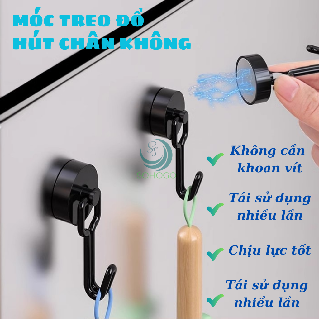 [Bộ 2  Cái]- Nam Châm Móc Treo Lực Hút Siêu Mạnh, Móc Treo Nam Châm Treo Đồ Lực Hút Siêu Mạnh T009