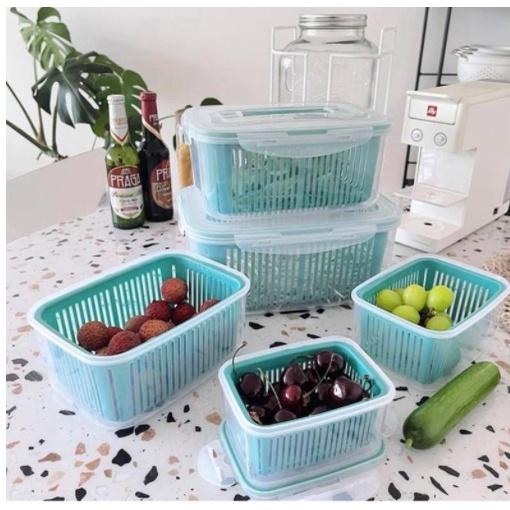 SET 5 Hộp Đựng Đồ, Thực Phẩm Bảo Quản Tủ Lạnh Đa Năng Có Nắp Đậy Cao Cấp