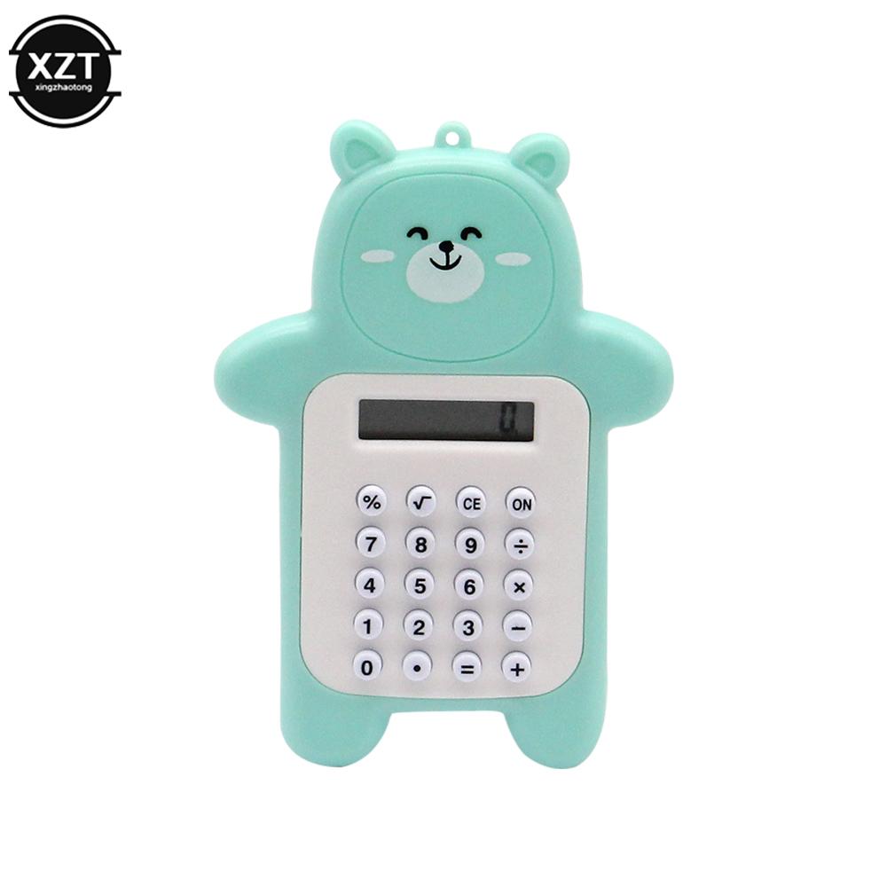 Máy tính mini di động Kích thước bỏ túi 8 chữ số Hiển thị Kawaii Phim hoạt hình siêu mỏng Nút Tho dễ thương Người học dành cho trẻ em
